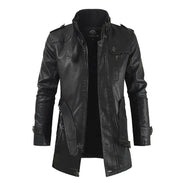 LAURENT MONACO | VESTE DE BIKER EN CUIR LONGUE ÉLÉGANTE