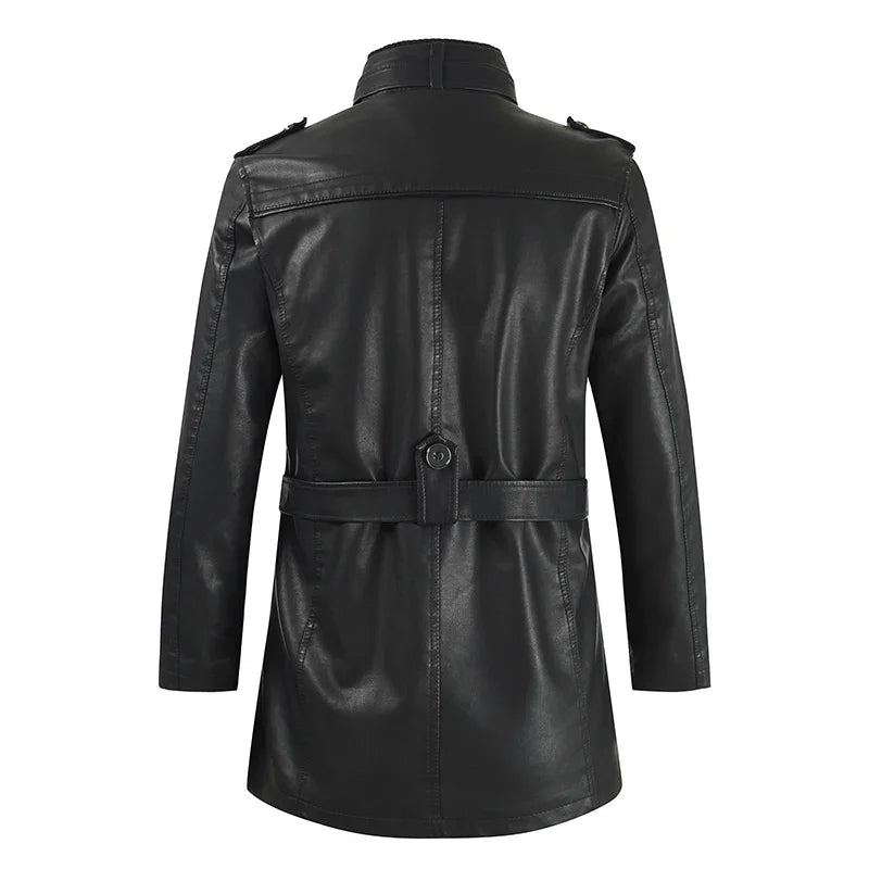 LAURENT MONACO | VESTE DE BIKER EN CUIR LONGUE ÉLÉGANTE