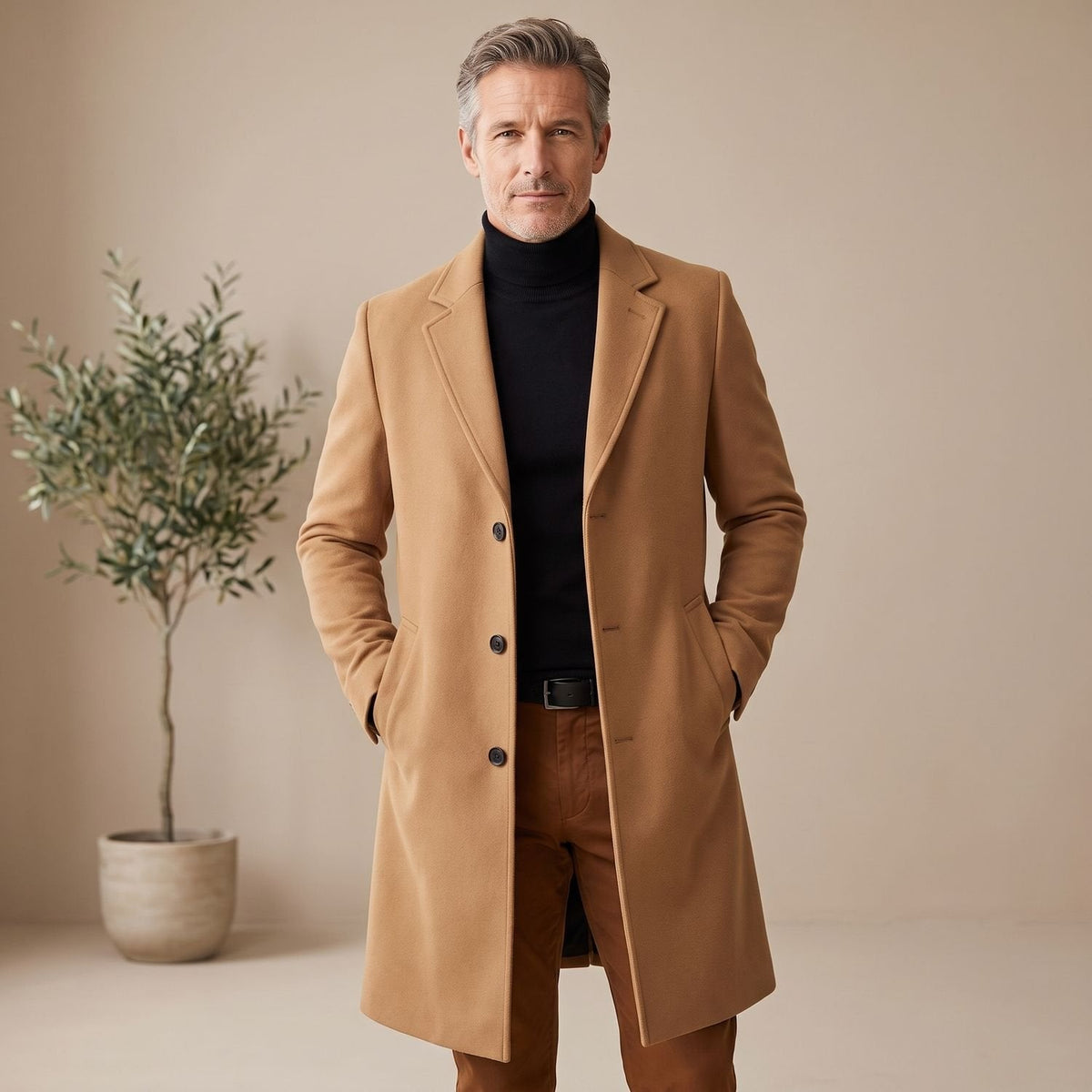 LAURENT MONACO | MANTEAU LONG EN MÉLANGE DE LAINE POUR HOMMES