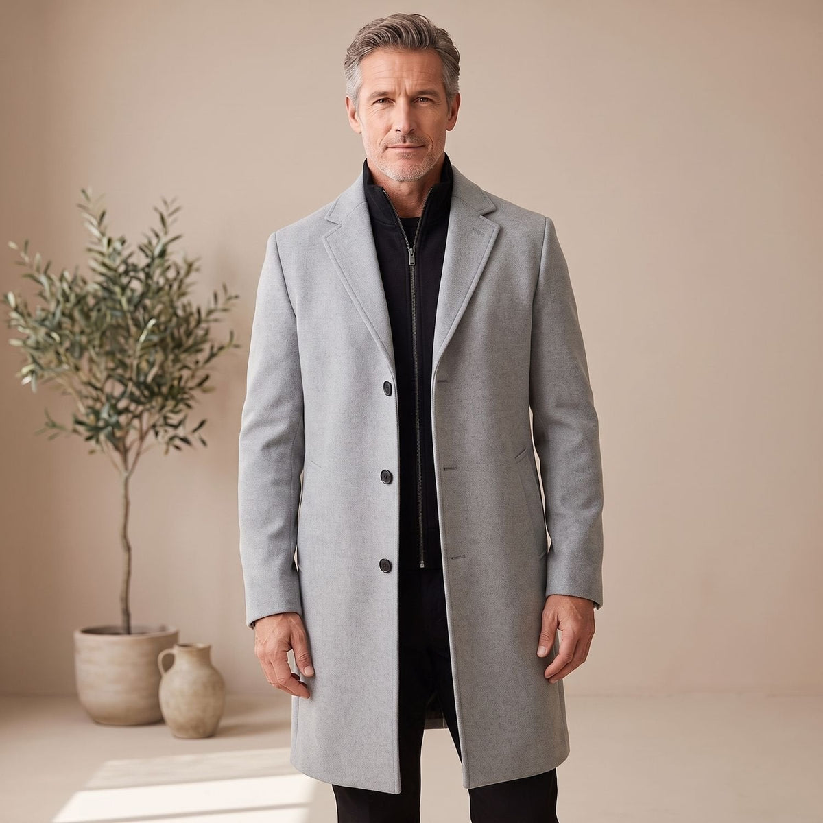 LAURENT MONACO | MANTEAU LONG EN MÉLANGE DE LAINE POUR HOMMES
