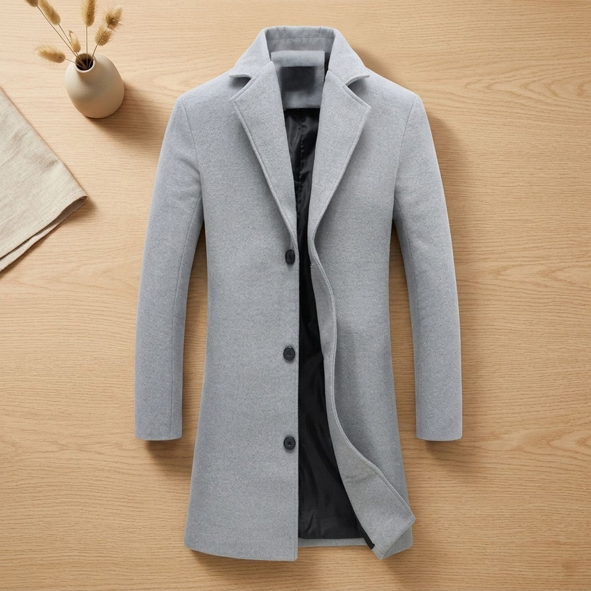 LAURENT MONACO | MANTEAU LONG EN MÉLANGE DE LAINE POUR HOMMES