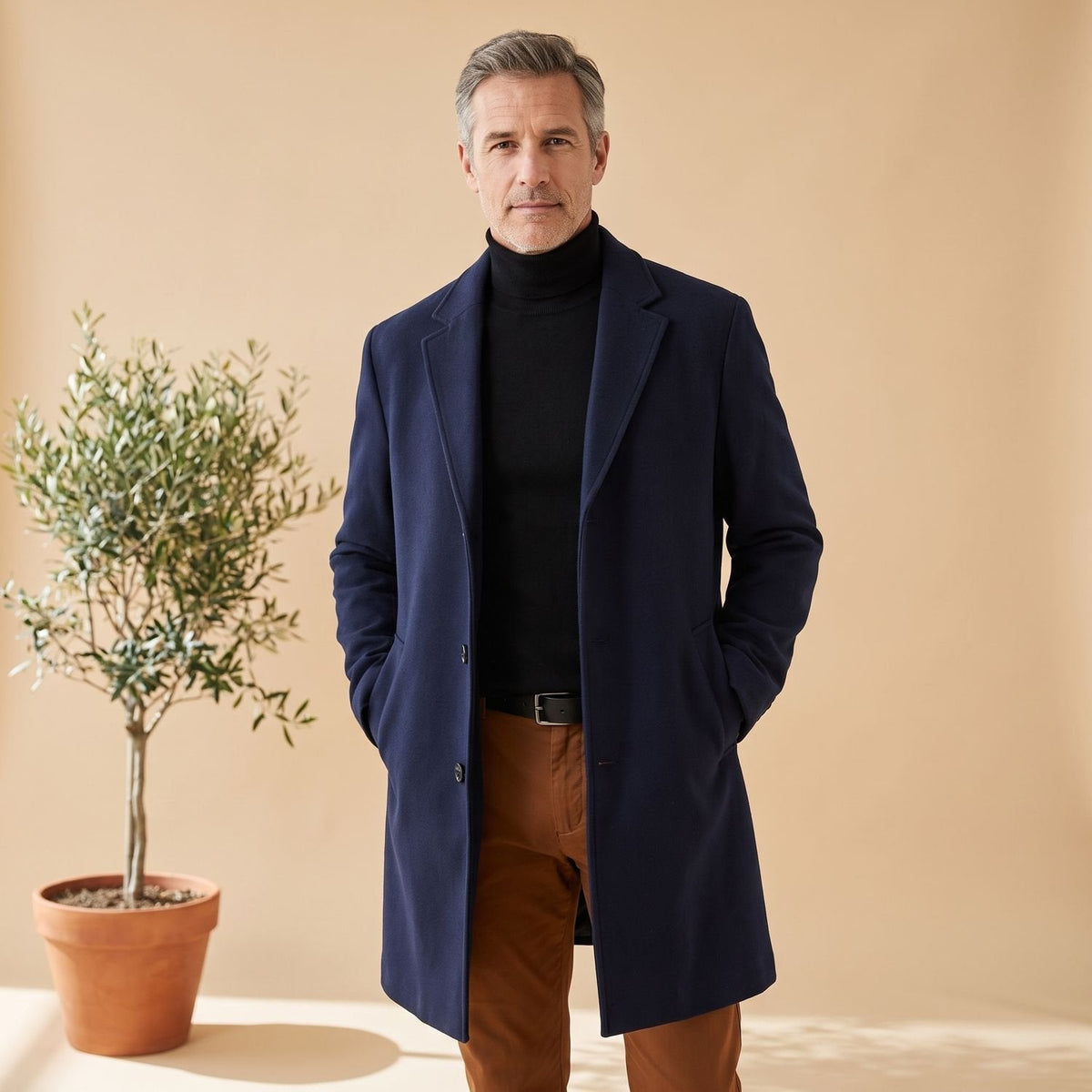 LAURENT MONACO | MANTEAU LONG EN MÉLANGE DE LAINE POUR HOMMES