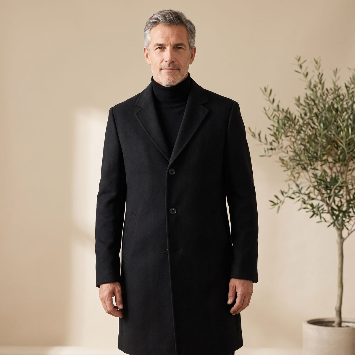 LAURENT MONACO | MANTEAU LONG EN MÉLANGE DE LAINE POUR HOMMES