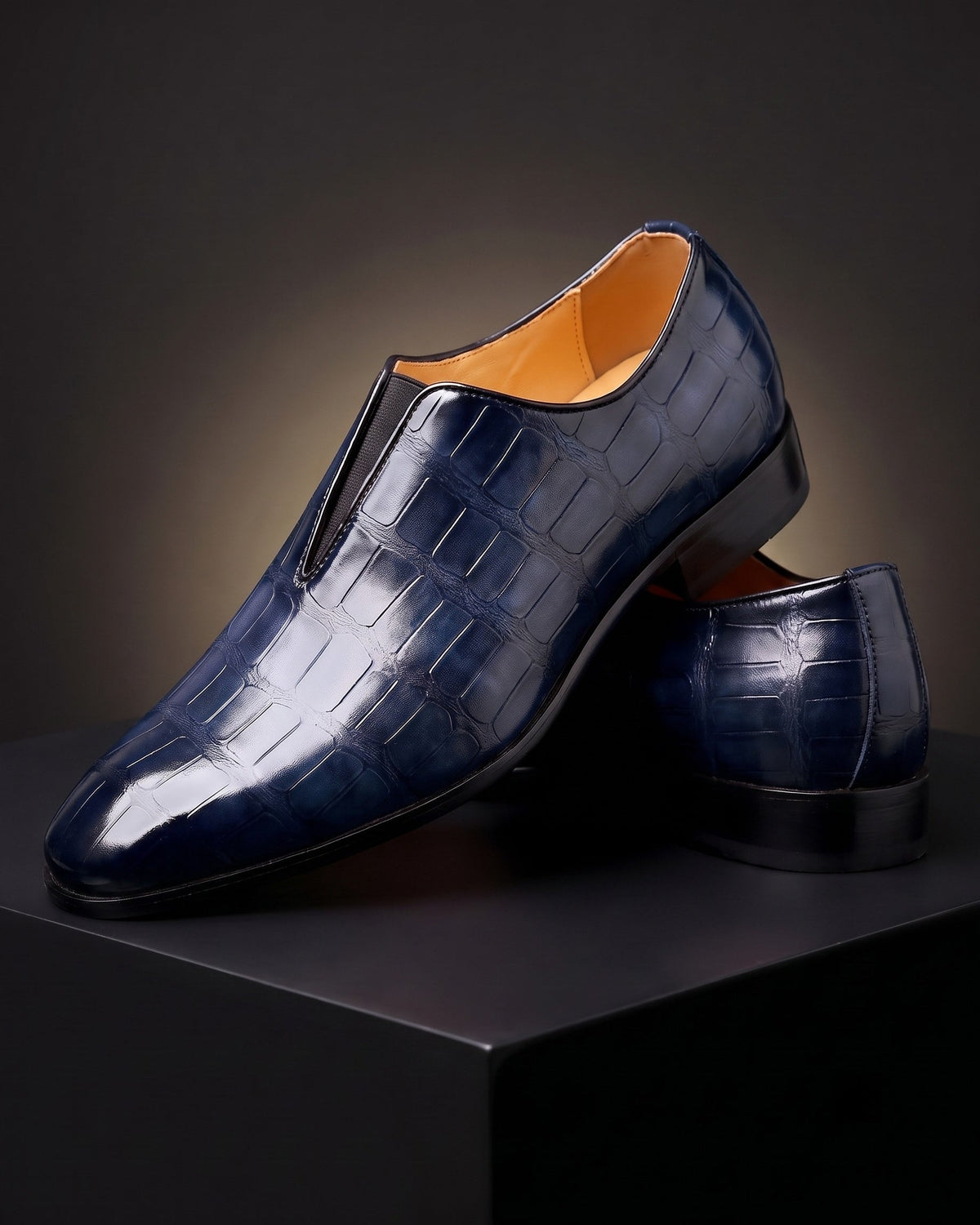 LAURENT MONACO | MOCASSINS EN CUIR IMITATION CROCODILE POUR HOMMES