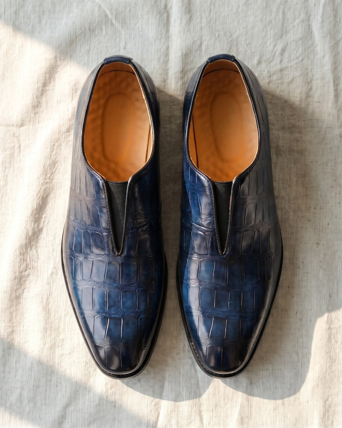 LAURENT MONACO | MOCASSINS EN CUIR IMITATION CROCODILE POUR HOMMES