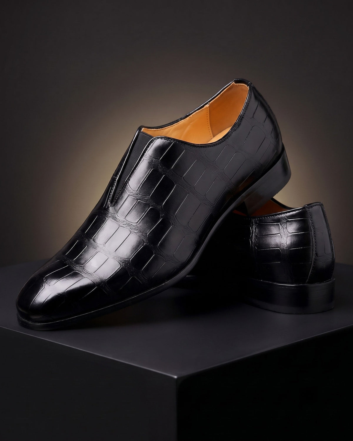 LAURENT MONACO | MOCASSINS EN CUIR IMITATION CROCODILE POUR HOMMES