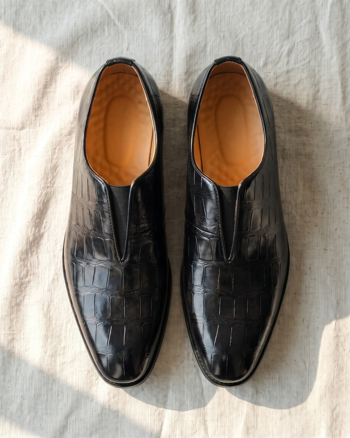 LAURENT MONACO | MOCASSINS EN CUIR IMITATION CROCODILE POUR HOMMES