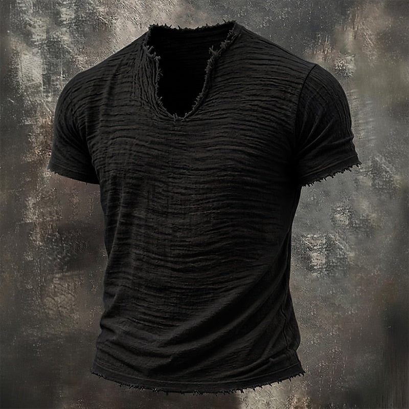 LAURENT MONACO | T-SHIRT VINTAGE À COL EN V POUR HOMMES