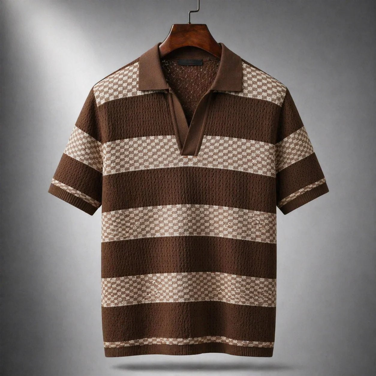 LAURENT MONACO | CHEMISE À RAYURES ET COL OUVERT POUR HOMMES