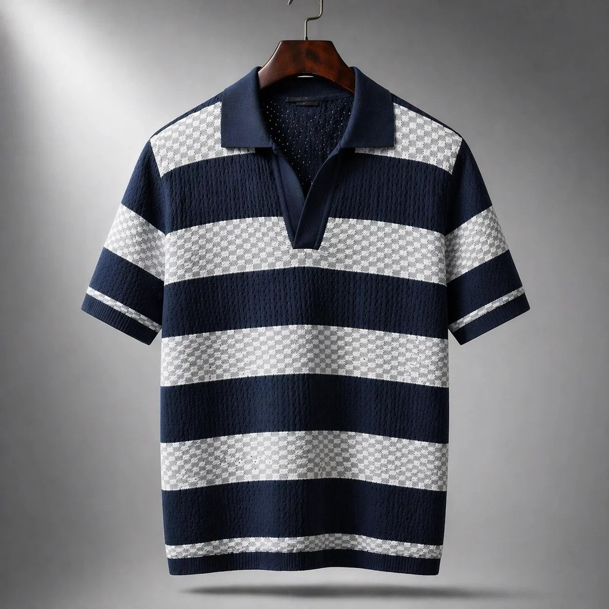 LAURENT MONACO | CHEMISE À RAYURES ET COL OUVERT POUR HOMMES