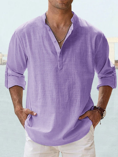 LAURENT MONACO | CHEMISE MINIMALISTE À COL MANDARIN POUR HOMME