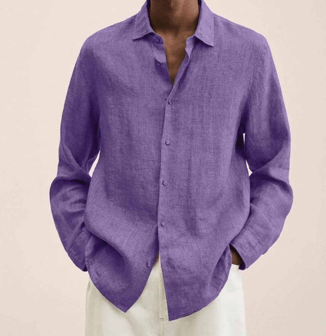 LAURENT MONACO | CHEMISE EN COTON ET LIN POUR HOMMES