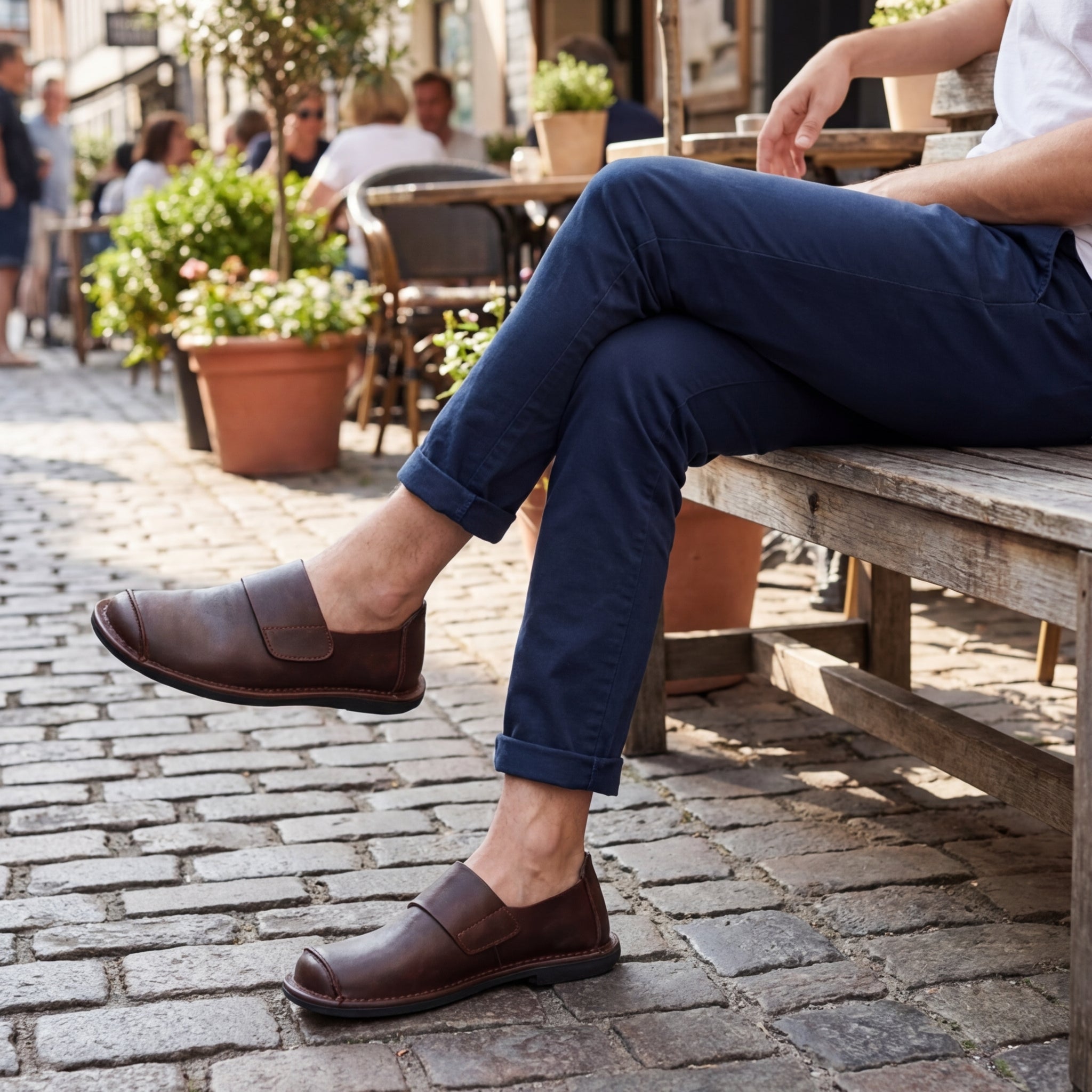 LAURENT MONACO | LOAFER ÉLÉGANT AVEC UN DE SANGLE MINIMAL POUR HOMMES