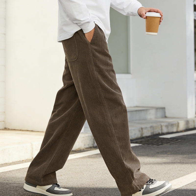 LAURENT MONACO | PANTALONS EN CORDUROY À TAILLE ÉLASTIQUE POUR HOMMES