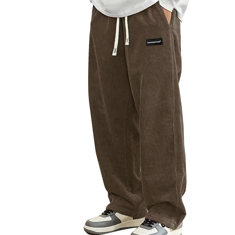 LAURENT MONACO | PANTALONS EN CORDUROY À TAILLE ÉLASTIQUE POUR HOMMES