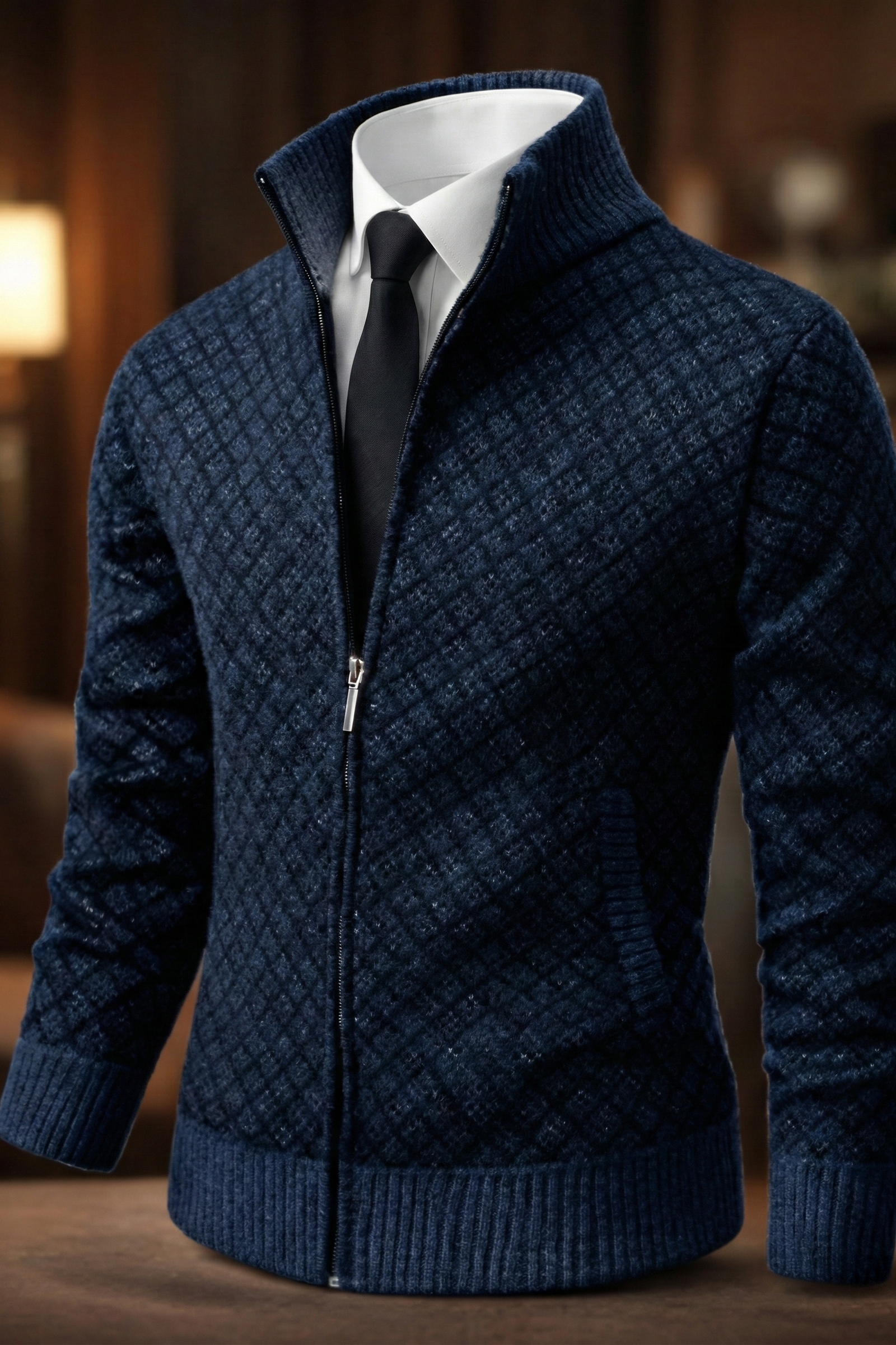 LAURENT MONACO | GILET MAILLE GAUFRÉE POUR HOMME