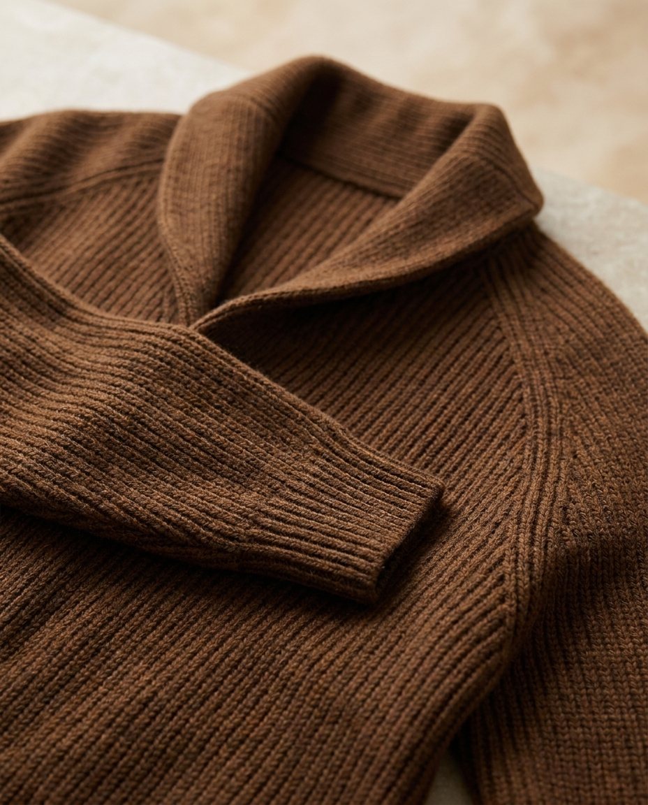LAURENT MONACO | CARDIGAN À COL CHALUE EN TRICOT COURRANT POUR HOMMES