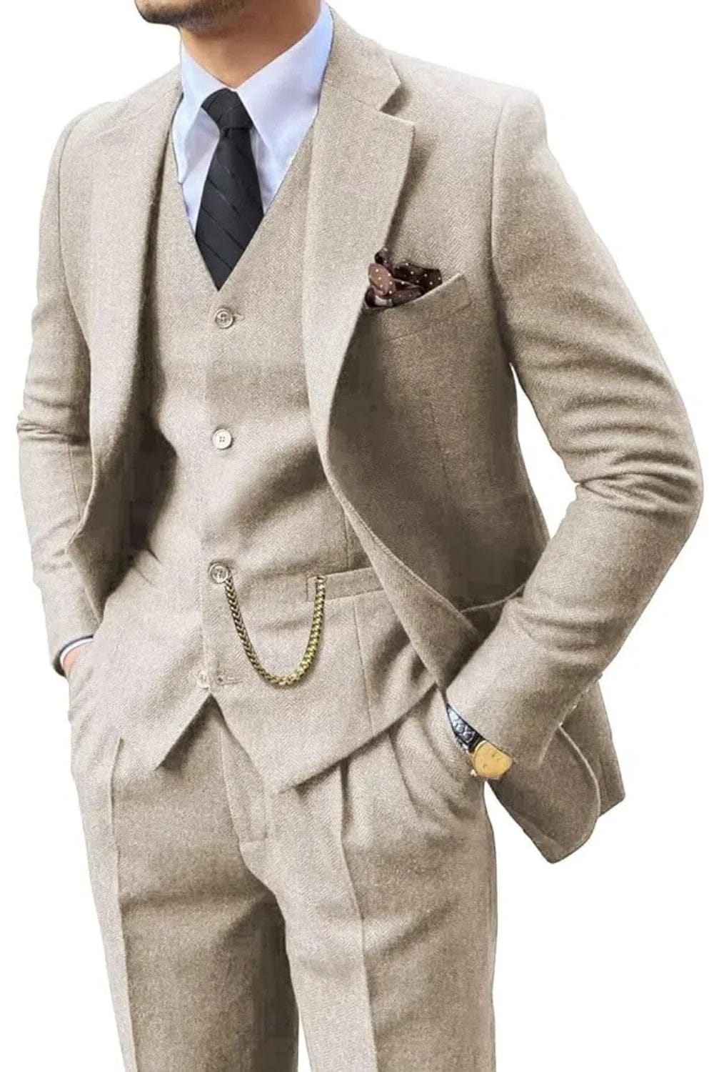 LAURENT MONACO | COSTUME À CHEVRONS POUR HOMME
