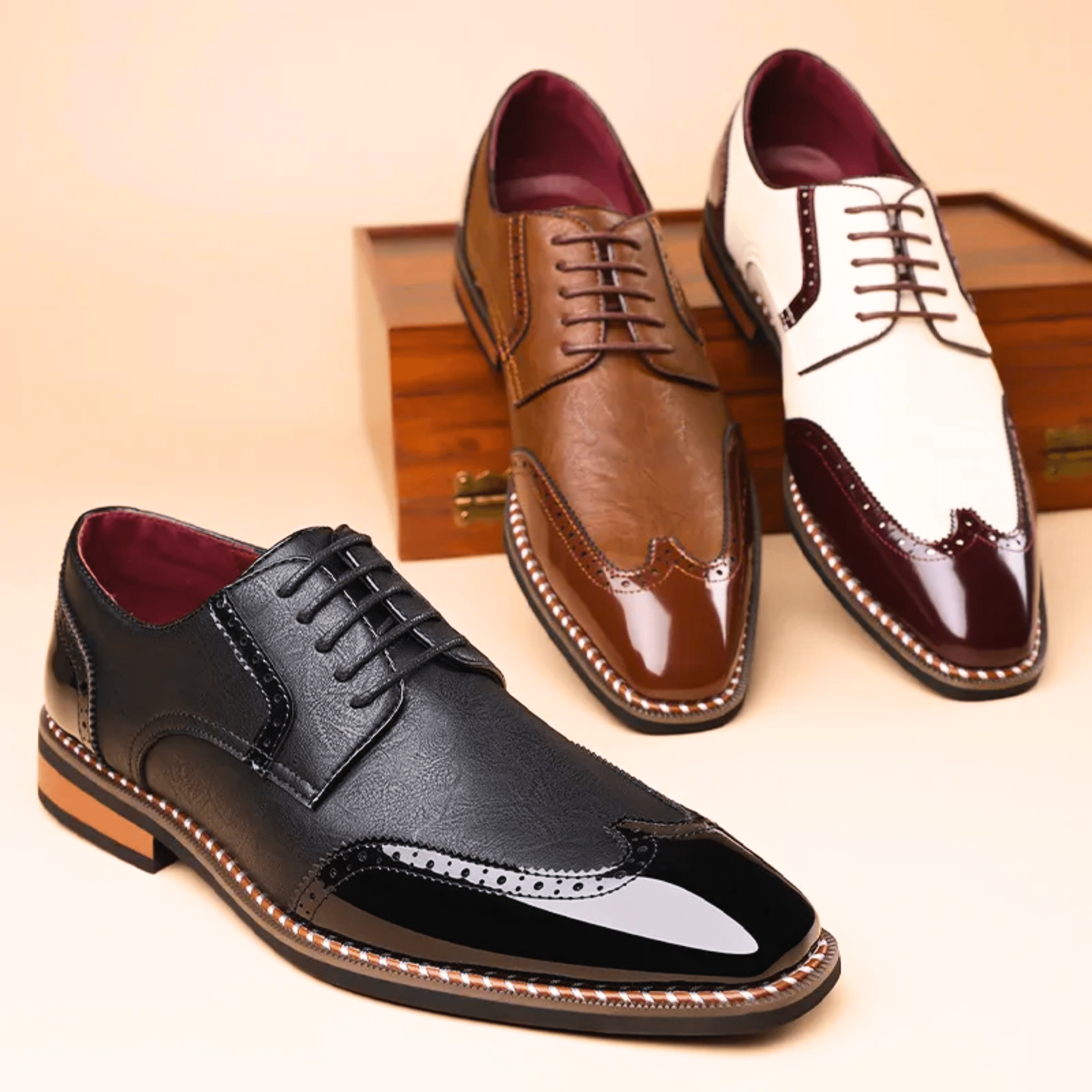LAURENT MONACO | CHAUSSURES OXFORD BICOLORES POUR HOMMES