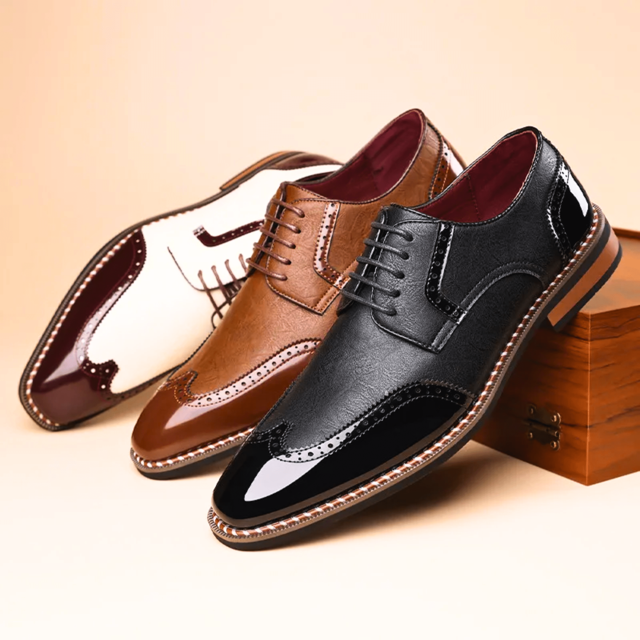 LAURENT MONACO | CHAUSSURES OXFORD BICOLORES POUR HOMMES