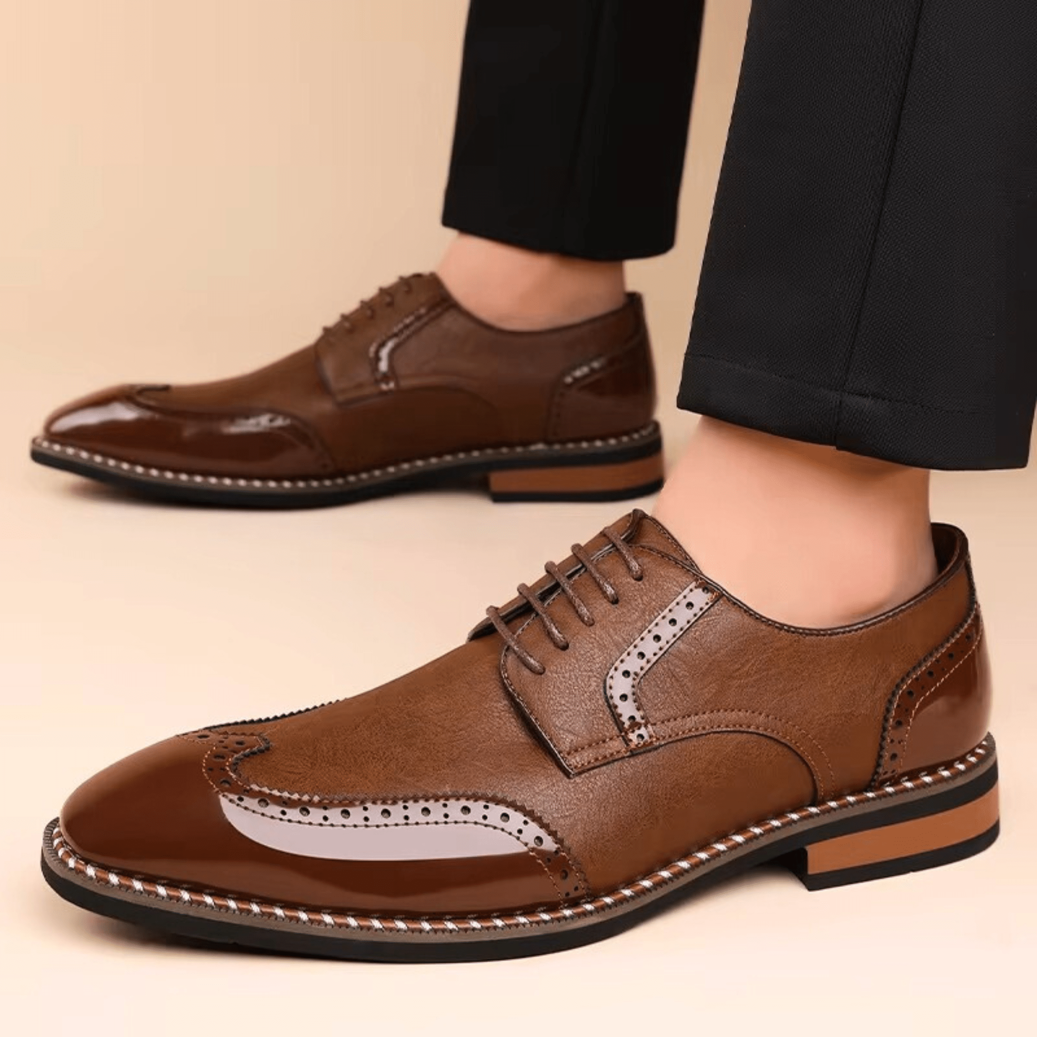 LAURENT MONACO | CHAUSSURES OXFORD BICOLORES POUR HOMMES
