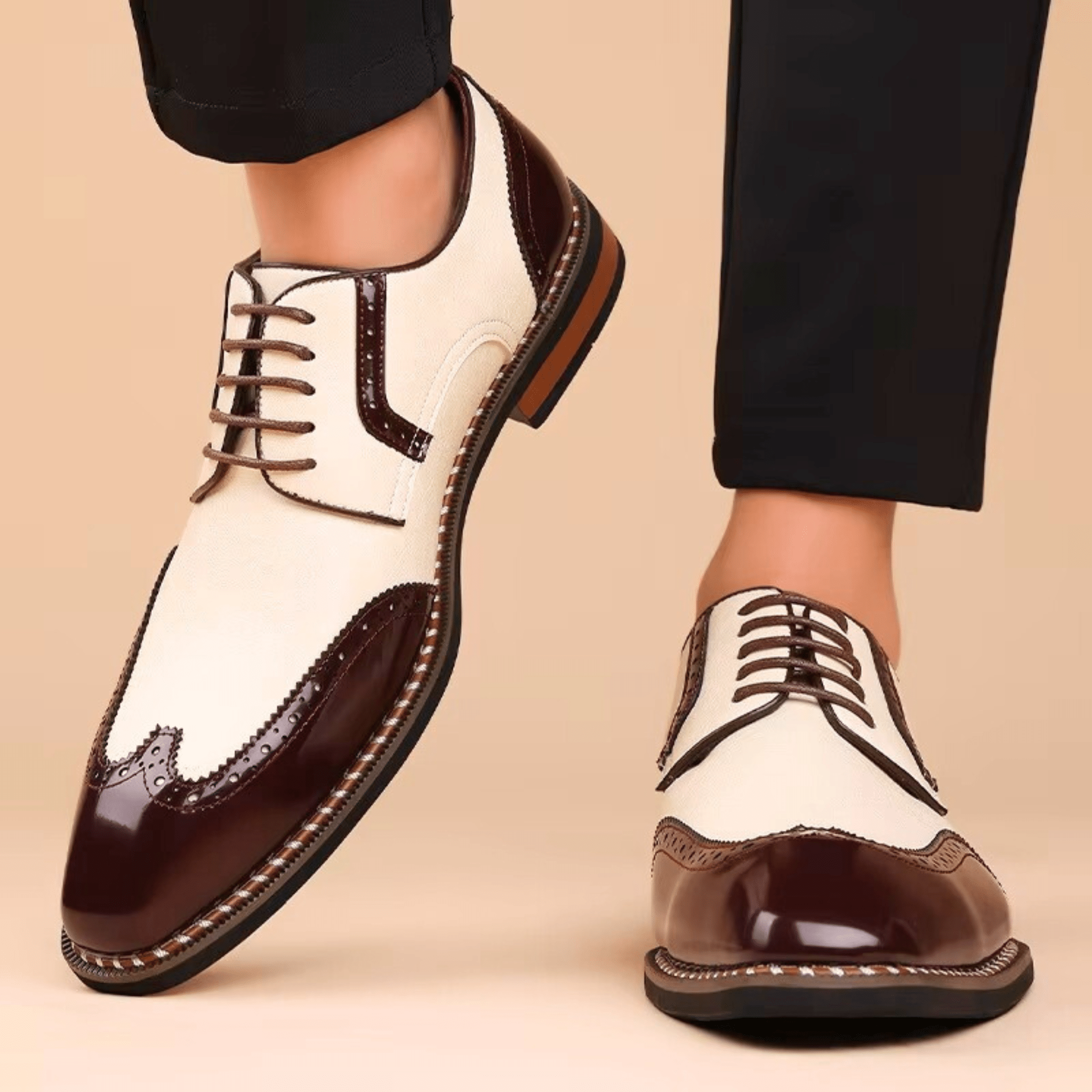 LAURENT MONACO | CHAUSSURES OXFORD BICOLORES POUR HOMMES