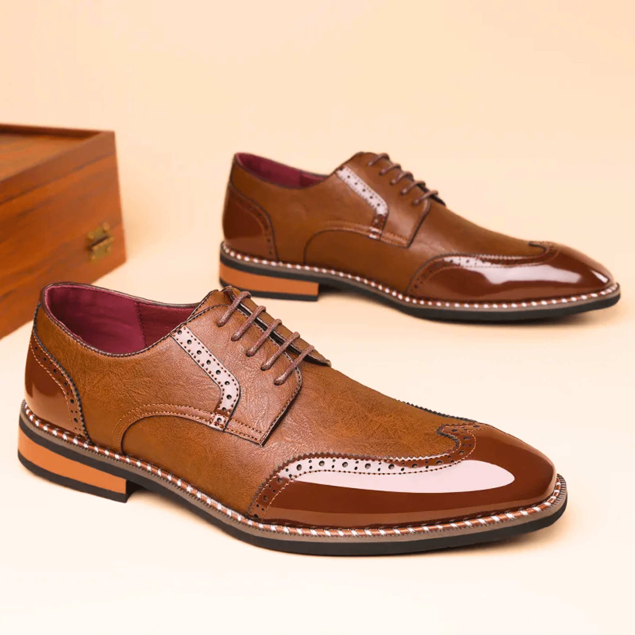 LAURENT MONACO | CHAUSSURES OXFORD BICOLORES POUR HOMMES