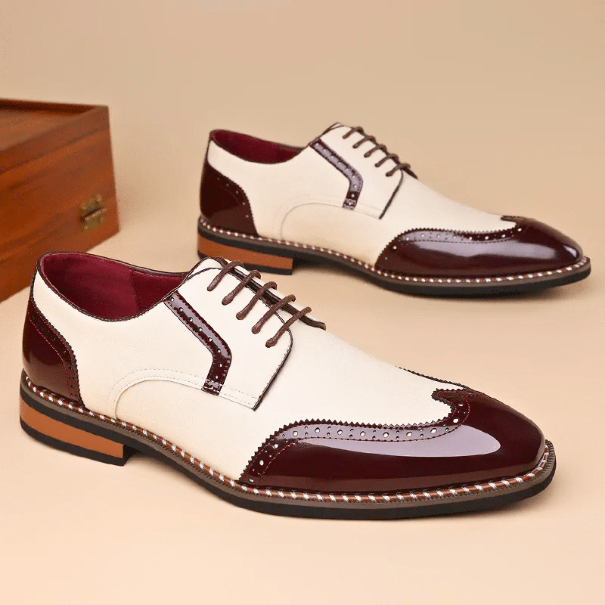 LAURENT MONACO | CHAUSSURES OXFORD BICOLORES POUR HOMMES