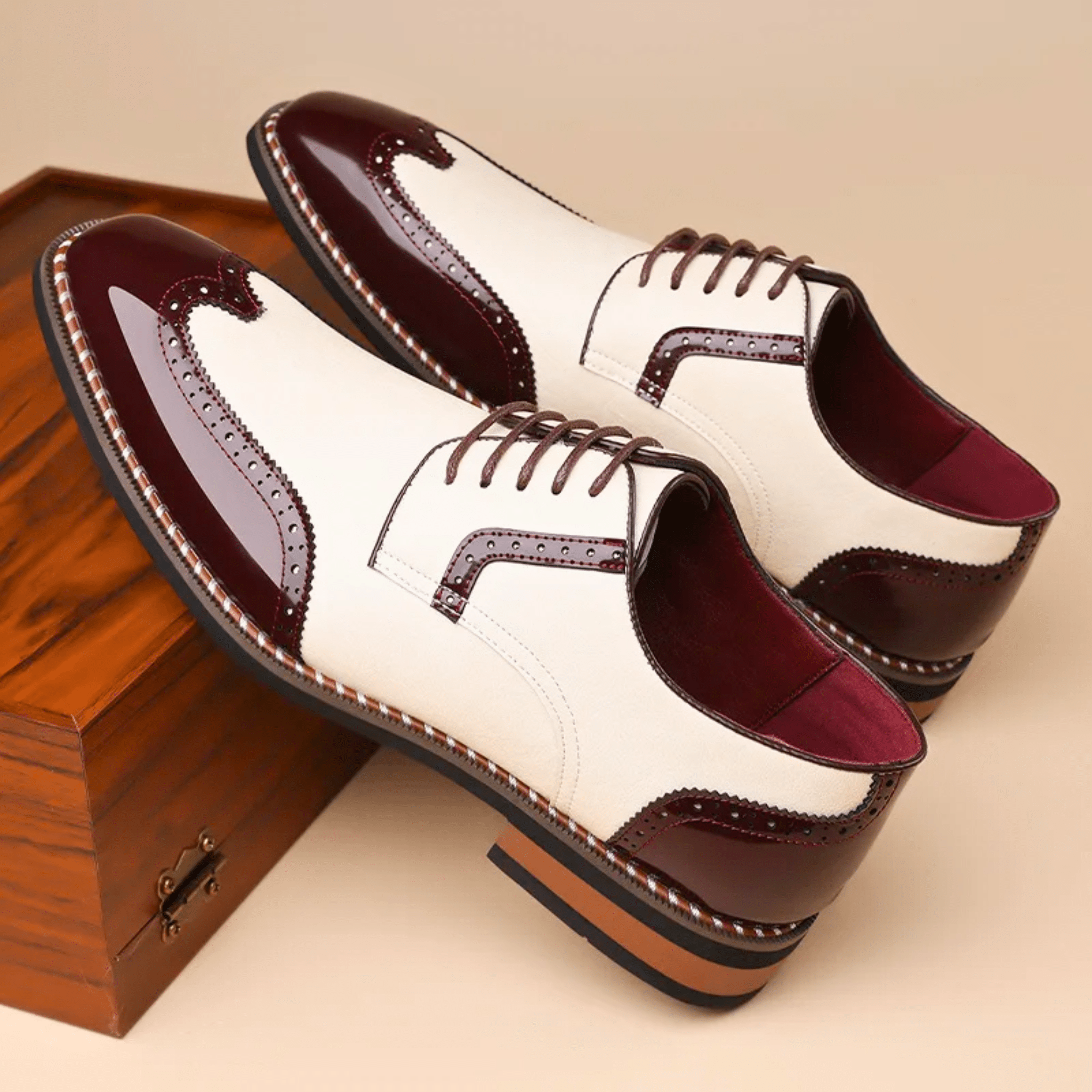 LAURENT MONACO | CHAUSSURES OXFORD BICOLORES POUR HOMMES